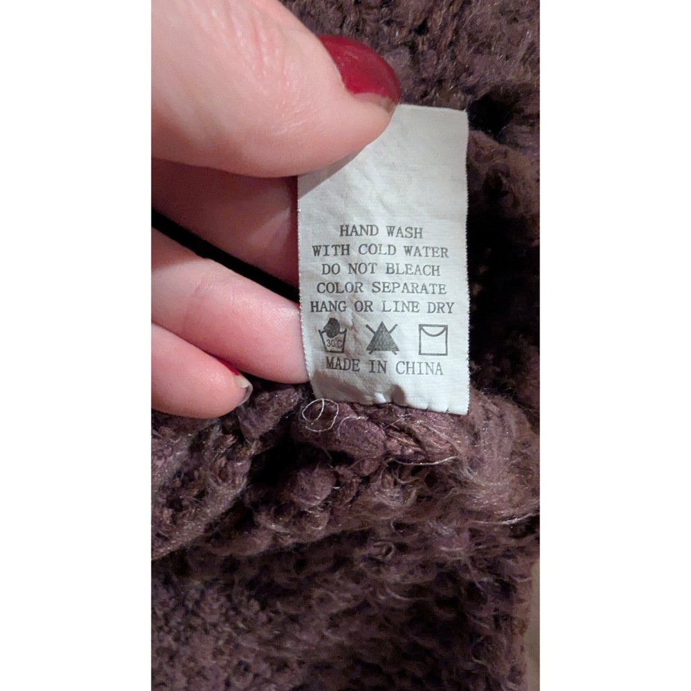 Altar'd State Mauve Popcorn Knit V-Neck‎ Oversized Sweater Slouchy Oversized - Picture 7 of 8
